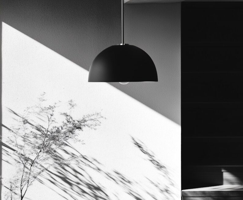 Minimalist Interior with Pendant Light